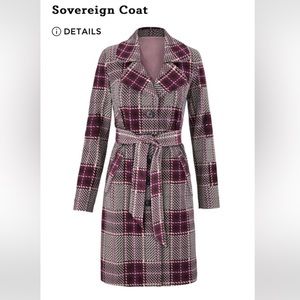 NWOT Cabi XS sovereign plaid trench coat